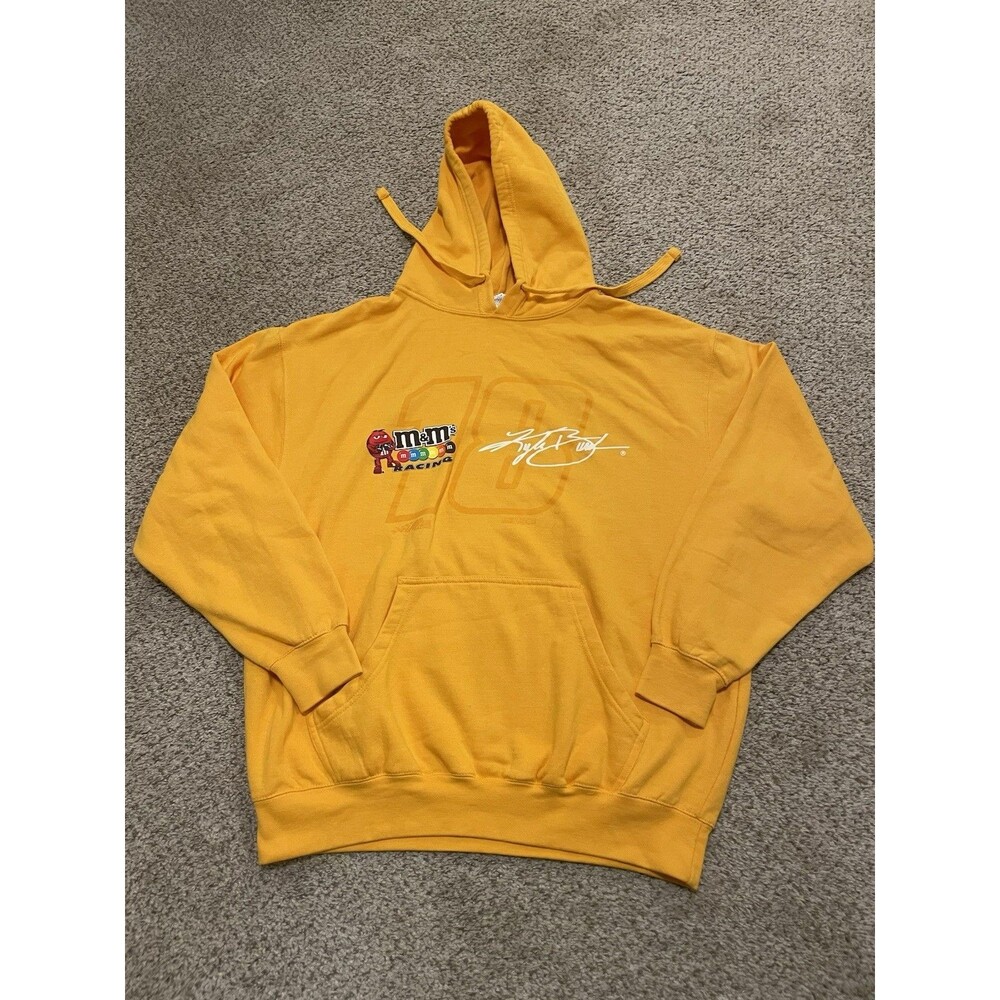 Nascar Kyle Busch #18 Yellow Pullover Hoodie Mens Size XL